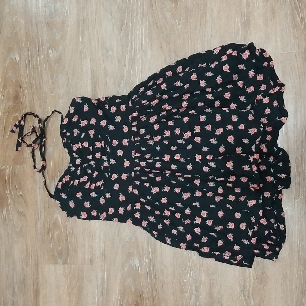 (M) g:21 Floral Babydoll Fit & Flare Halter Girlhoodcore Bohemian Contemporary